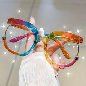 💙 New! Oversized Frames Colorful Eyewear Fashion Glasses